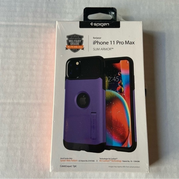 Spigen iPhone 11 Pro Max Case Slim Armor Kickstand Purple New - Picture 1 of 11